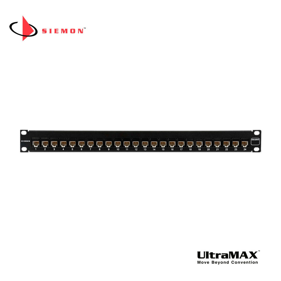 SIEMON UP6-F1-24K-RS Patch Panel Modular 24 Puertos UltraMAX Cat6 Jacks U6-P00NB