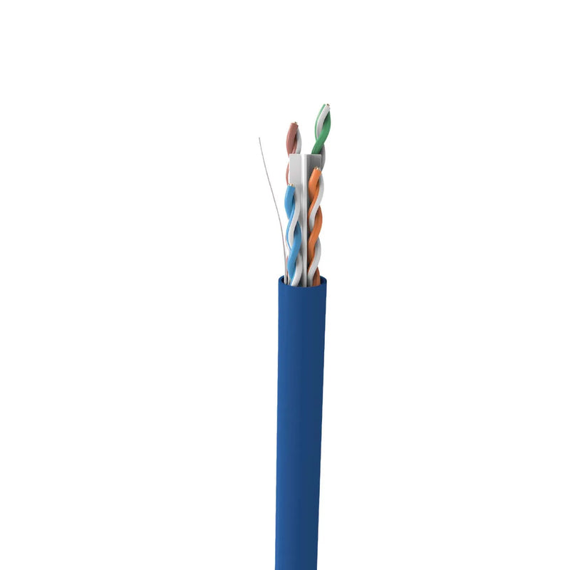 Cable UTP Categoria 6 cobre solido LSZH-3 SATRA 0212021122 Cable de red 24awg rollo x 305m. Para uso interior. Chaqueta azul.