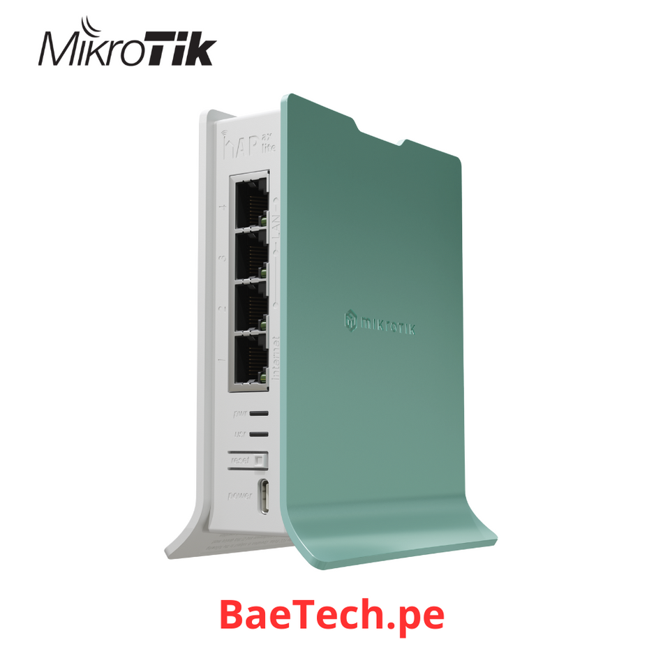 MIKROTIK L41G-2AXD- HAP AX LITE GEN6 AX 2.4 GHZ 256MB RAM ARM CPU 800 MHZ 4XGBE ; ANTENNA GAIN DBI FOR 2.4 GHZ, 4.3 ; WIRELESS 2.4 GHZ CHIP MODEL, IPQ-5010