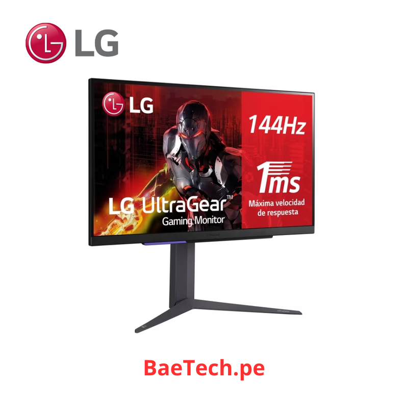 Monitor Gaming LG 27" UltraGear, UHD 4K IPS (3840x2160) 144Hz, HDMI x2, DP x1, HP-Out x1 - 27GR93U