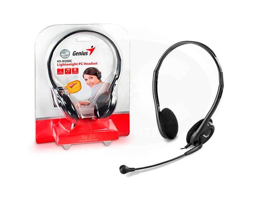 AUDÍFONO CON MICROFONO GENIUS HS-200C PARA PC 3.5MM NEGRO