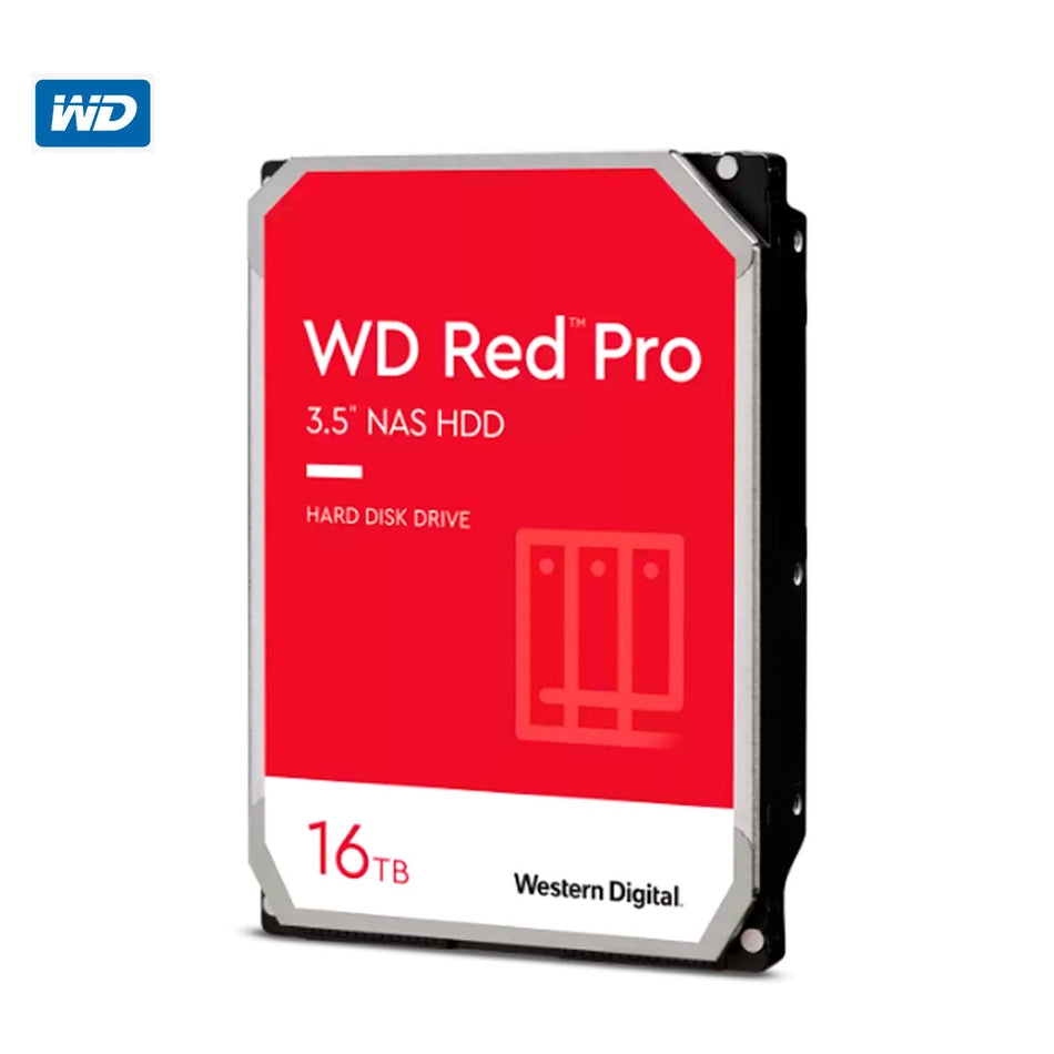 Disco duro Western Digital Red Pro NAS, WD161KFGX, 16TB, SATA, 7200rpm, 3.5", Cache 512MB.