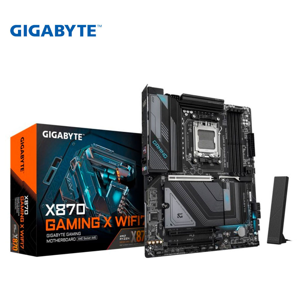 Placa base GIGABYTE X870 GAMING X WIFI7, Chipset AMD X870, Zócalo AMD AM5, ATX