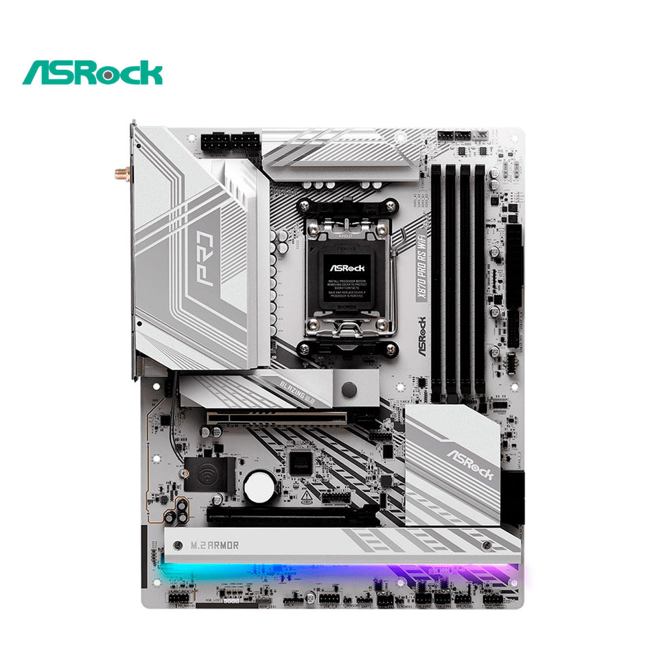 Placa base ASROCK X870 Pro RS WiFi, chipset AMD X870, zócalo AMD AM5, ATX