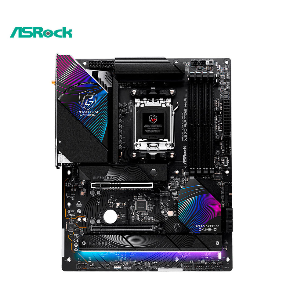 Placa base ASROCK X870 Riptide WiFi, chipset AMD X870, zócalo AMD AM5, ATX