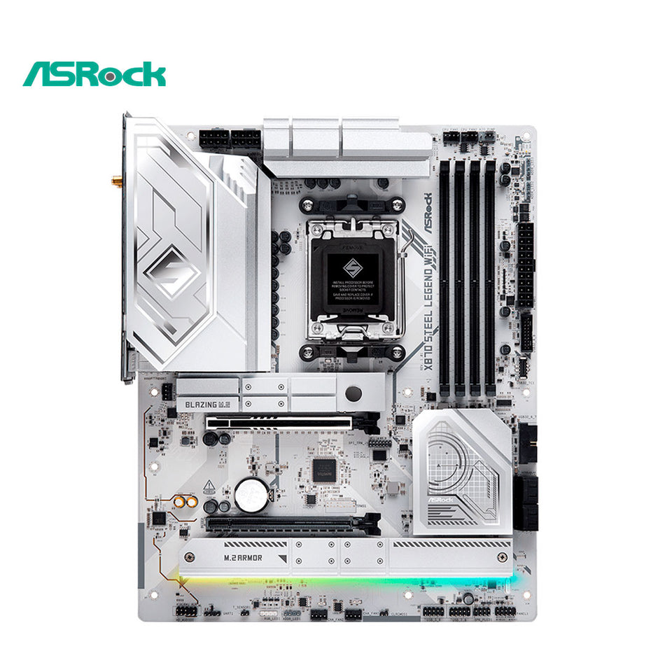 Placa base ASROCK X870 Steel Legend WiFi, chipset AMD X870, zócalo AMD AM5, ATX