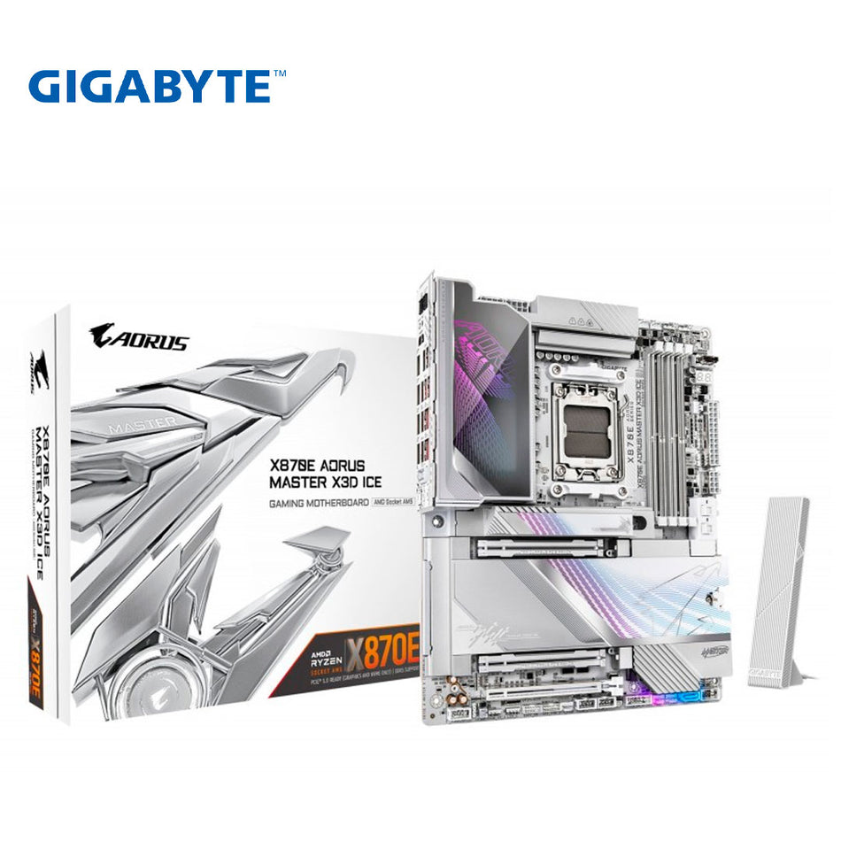 Placa base Gigabyte X870E MASTER X ICE, AM5, DDR5, ATX, Blanco