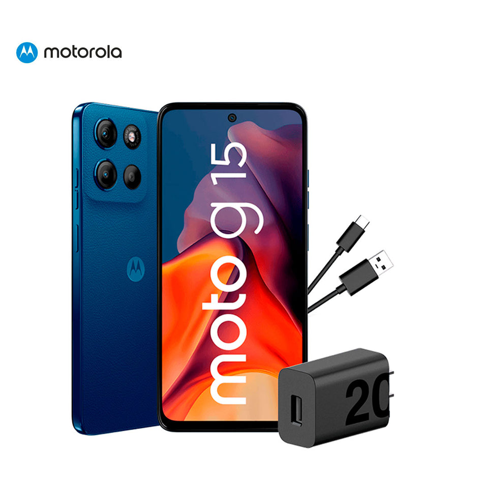 Celular Motorola Moto G15, 512GB, 4GB ram, Azul