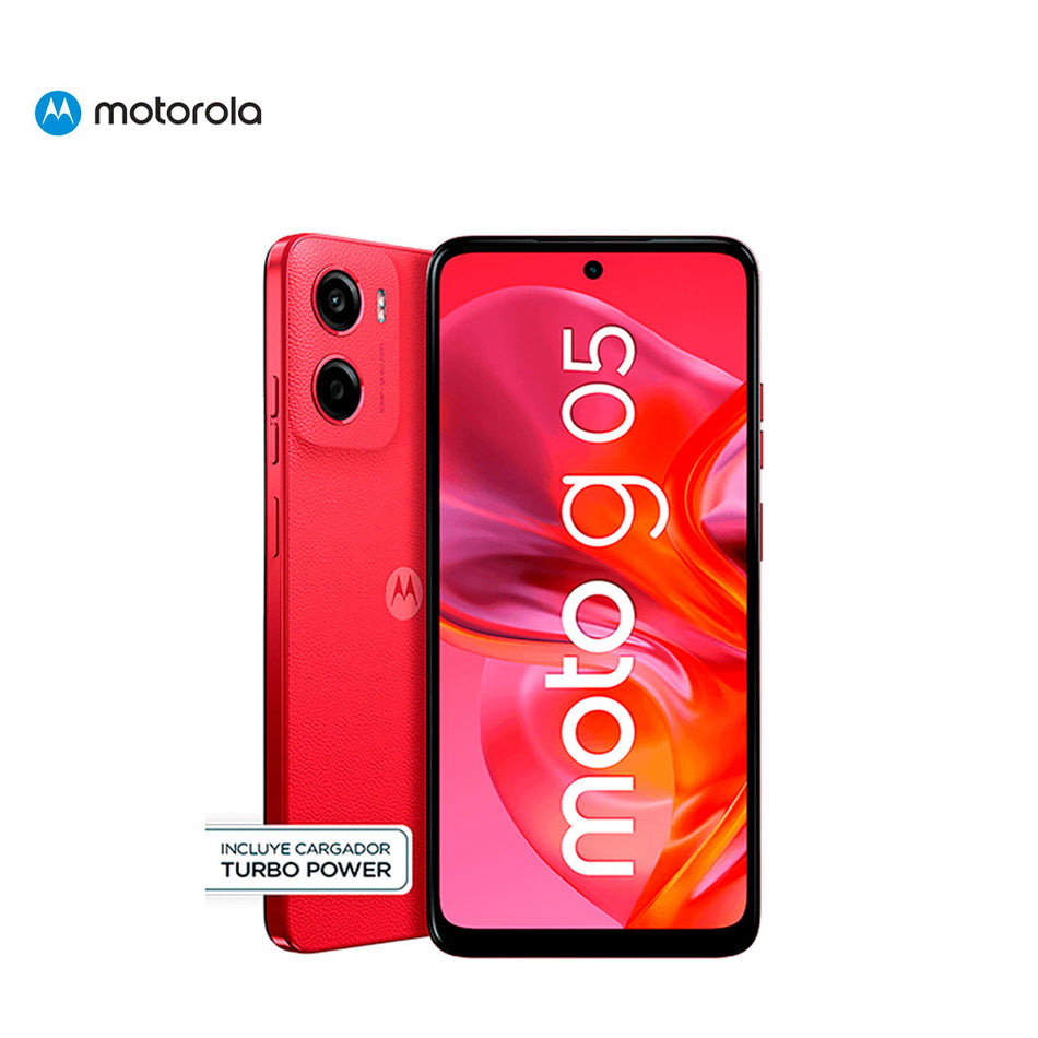Celular Motorola moto g05, Pantalla: 6.7"/LCD/HD+/90Hz, SO: Android 15, Color Rojo