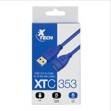 Xtech XTC-353 Cable USB 3.0 A-macho a A-hembra