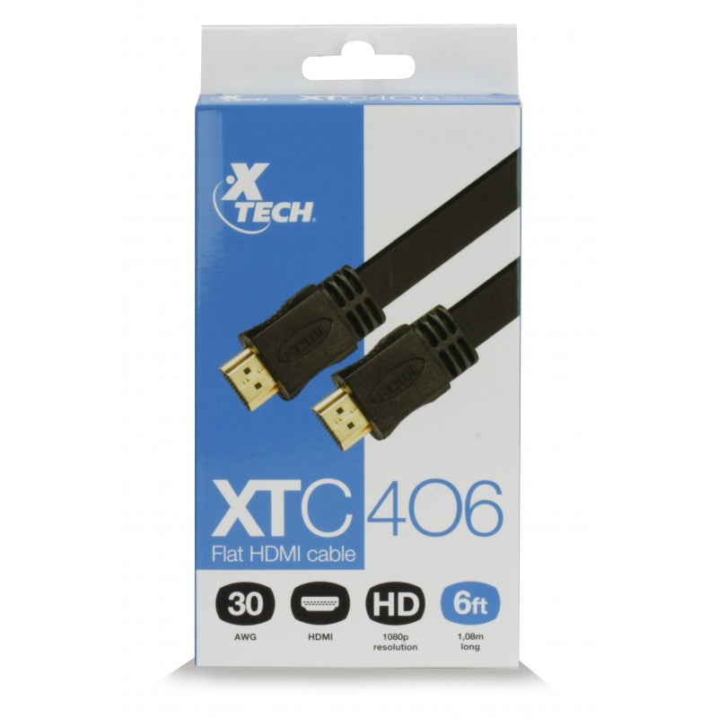 Xtech XTC406 Cable HDMI plano con conector macho a macho