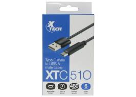 XTECH XTC-510 Cable con conector USB Tipo-C® macho a USB 2.0 A macho