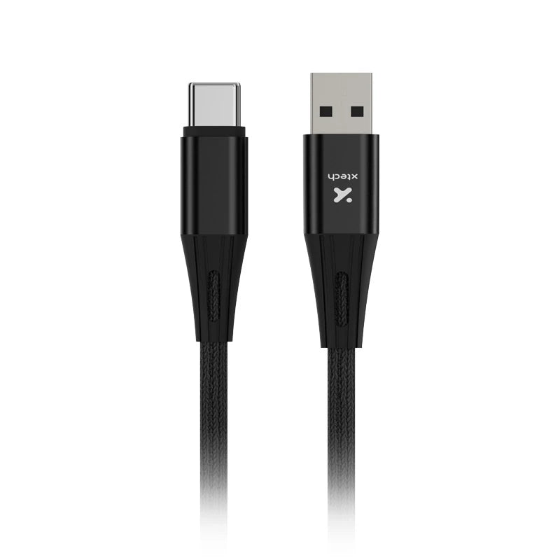XTECH XTC-512 Cable trenzado USB-C® macho a USB-A macho 2.0