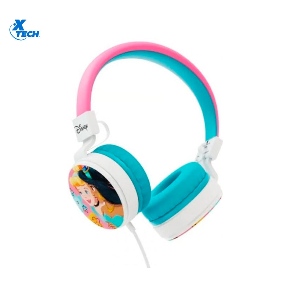 Xtech XTH-D274PS Audífonos con cable estéreo con micrófono, Edición Disney Princesa