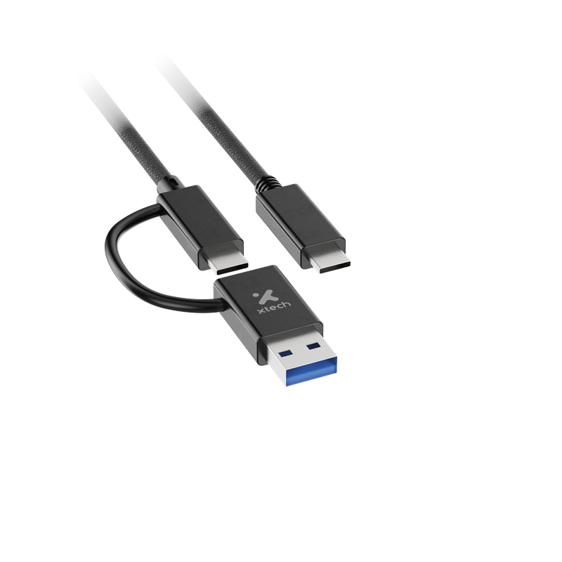 Xtech XTC-532 Cable adaptador 2 en 1 USB-C® a USB-C® con dongle USB-A 2.0