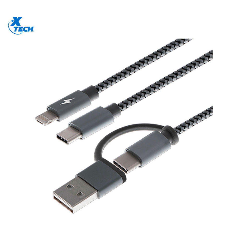 Xtech XTC-560 Cable multifuncional para carga 5 en 1 USB tipo-A y USB Tipo-C