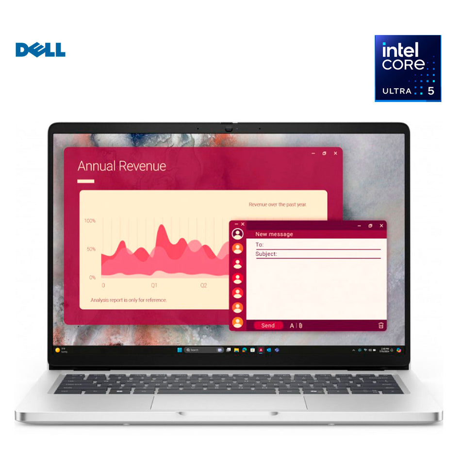 Dell Pro 14 PC14250 14" Intel Core Ultra 5 235U Full HD Plus 60Hz Tecnología vPro 16GB 512GB SSD Plata Platino Intel Chip 1920 x 1200 Windows 11 Pro