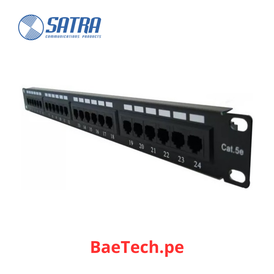 Pacth panel CAT 5E 24 puertos SATRA 101022400 Panel de conexiones
