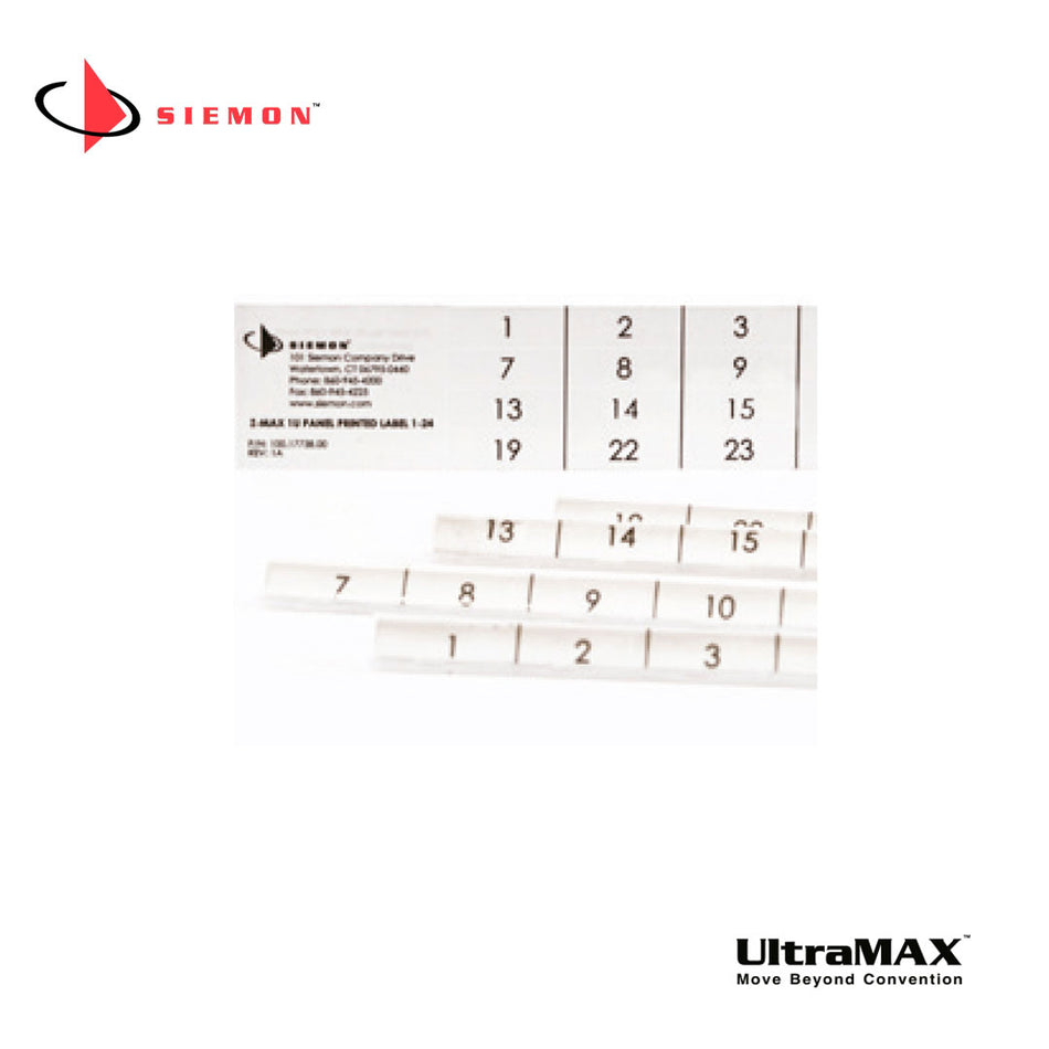 SIEMON Z-PNL-PL24 Etiquetas para paneles, Z-MAX/UltraMAX, 24 puertos.