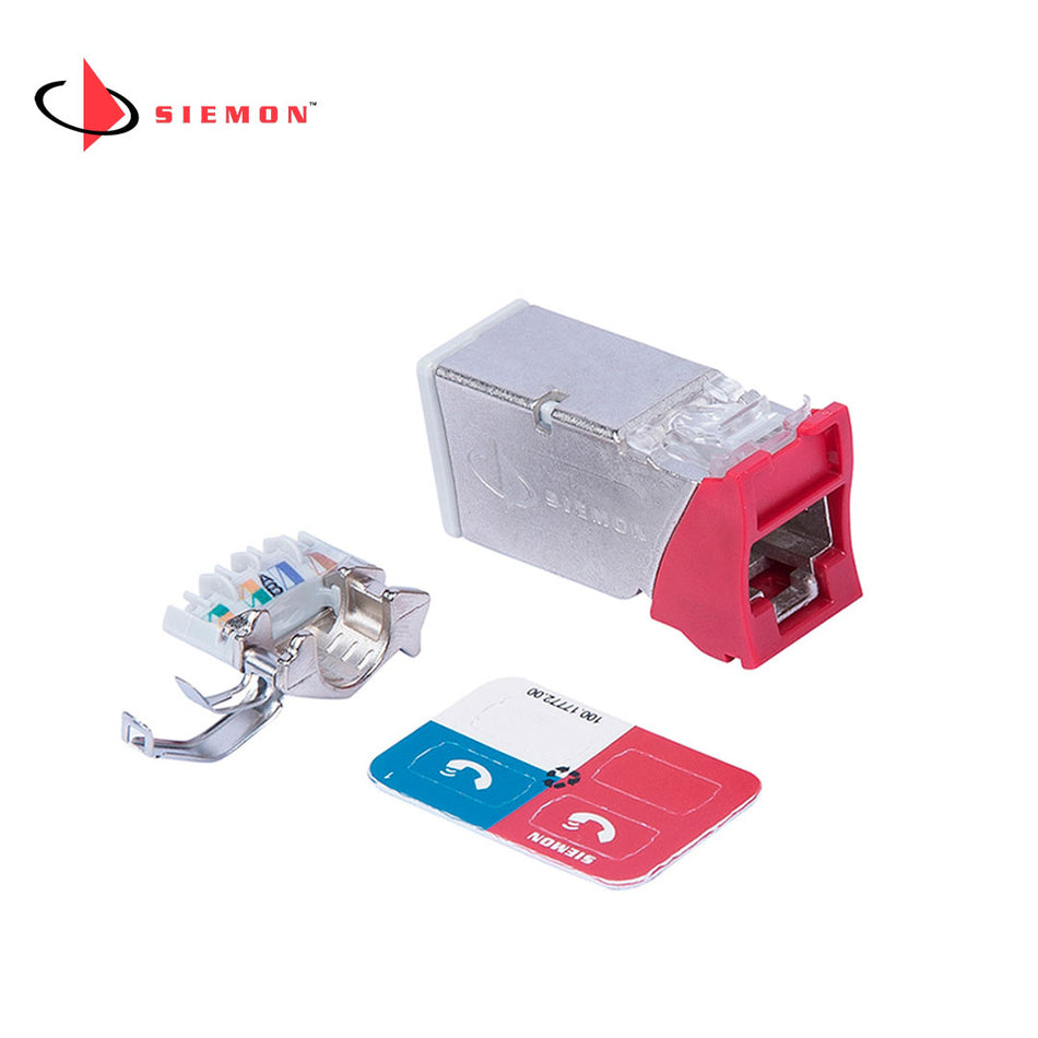 SIEMON Z6A-S03B JACK CAT6A PLANO/ANGULAR ROJO