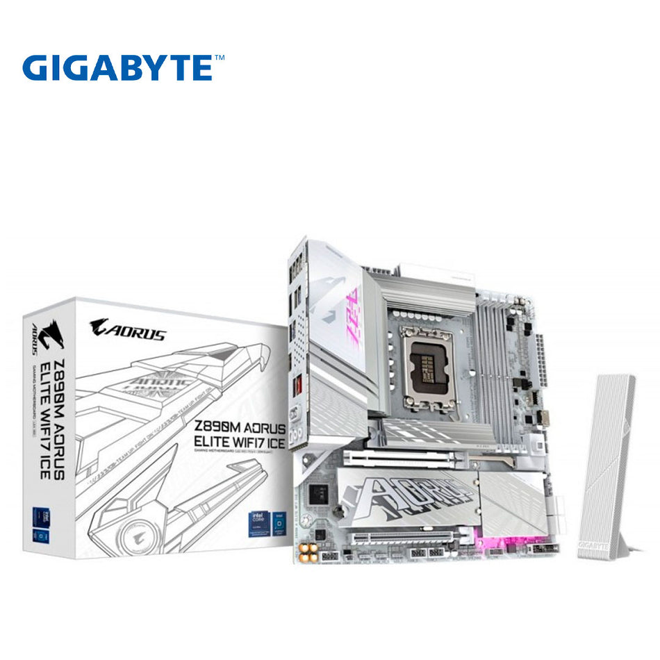 Placa base GIGABYTE Z890M AORUS ELITE WIFI7 ICE, chipset Intel Z890, LGA 1851, mATX