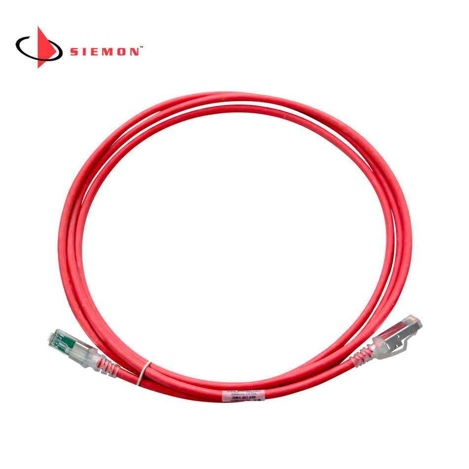 SIEMON ZM6A-S07-03 Patch Cord S/FTP RJ-45, 4 Pares, Cat.6A, LSOH Z-MAX 2.1m. Rojo