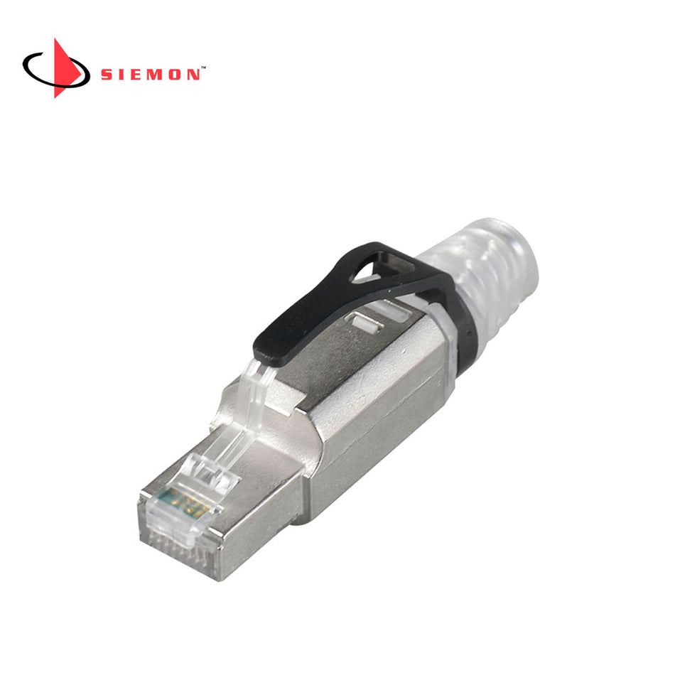 SIEMON ZP1-6AS-01B Plug CAT6A Blindado MPTL 22-26 AWG. Incluye bota con latch de protección. (Presentación bulk)