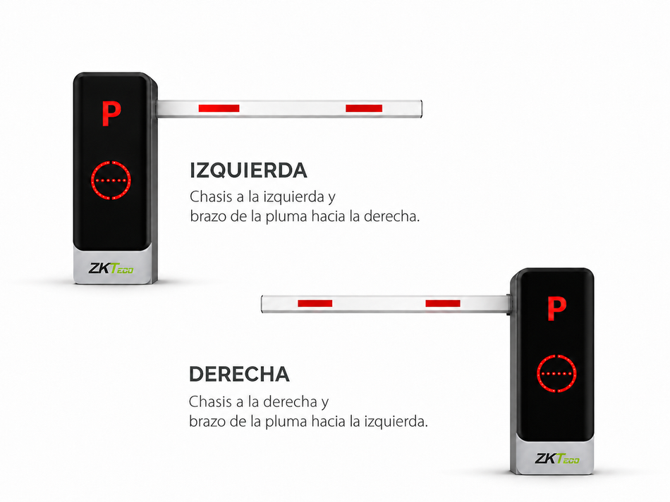 ZKTECO BGM1145R-90 - BARRERA VEHICULAR DERECHA CON PLUMA DE 3.3 METROS