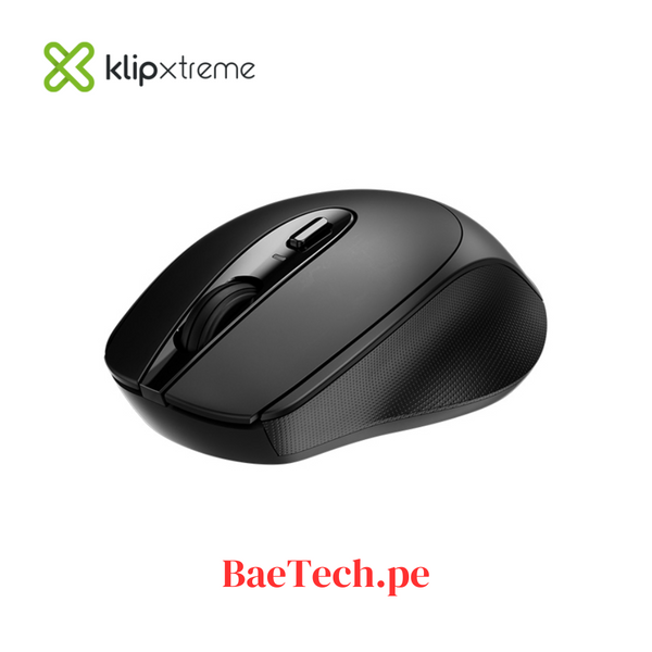klip Xtreme Mouse inalámbrico ergonómico de 4 botones - KMW-410BK Negro.