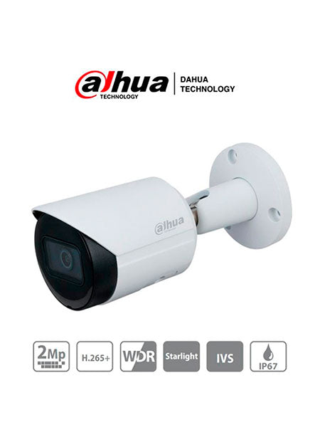 DAHUA IPC-HFW2231S-S-S2 - CAMARA TUBO EXTERIOR IP | CMOS 1/2.7'' ICR | 2.0 MP | 1080P | WDR | IR 30M | IP67 | PoE