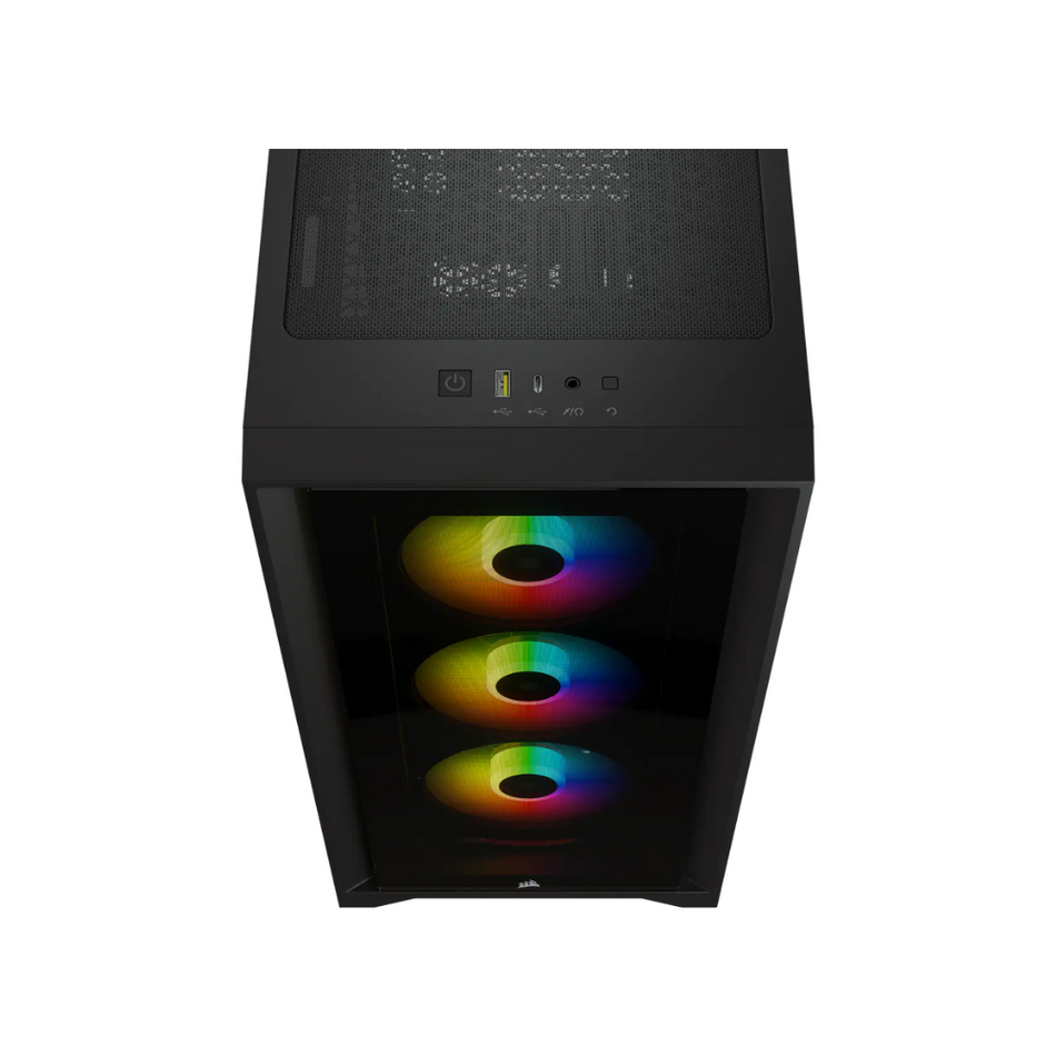 CASE CORSAIR ICUE 4000X RGB BLACK SIN FUENTE VIDRIO TEMPLADO USB 3.1/USB 3.0 - CC-9011204-WW