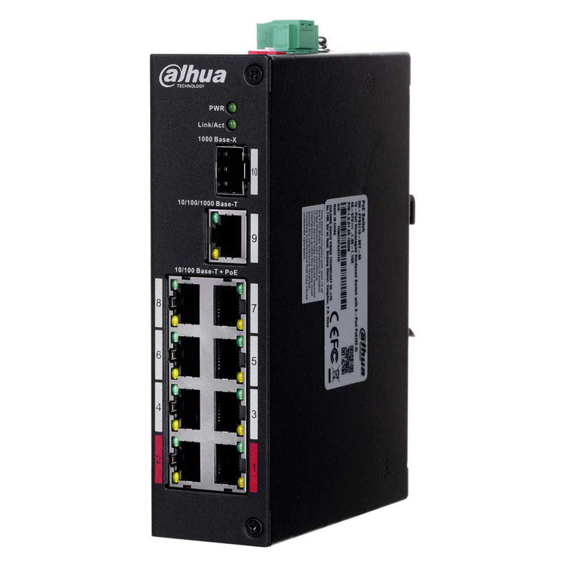 DAHUA PFS3110-8ET-96 - SWITCH POE /8PT POE/802.3af/at/10/100/1000/96W