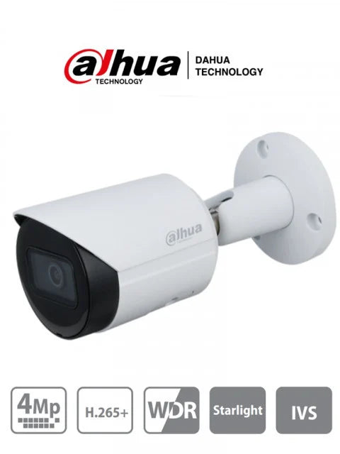 DAHUA IPC-HFW2431SN-S-S2 - CAMARA TUBO IP EXTERIOR | CMOS 1/3'' ICR | 4.0 MP | WDR | IR 30M | IP67 | PoE