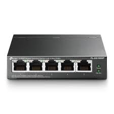 Switch gigabit de 5 puertos con 4 puertos POE+ TP-LINK SG1005P 65W hasta 250mts en modo extendido