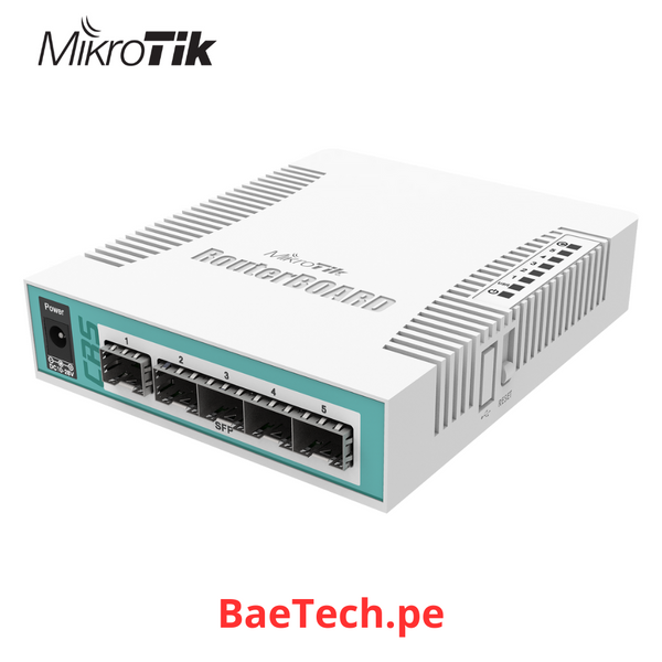 MIKROTIK CRS106-1C-5S - CLOUD ROUTER SWITCH 128 MB DE RAM, 1 PORTA COMBO (GIGABIT ETHERNET OU SFP), 5 X SFP