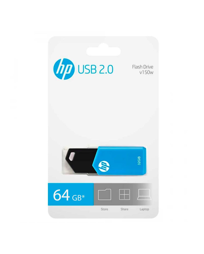 MEMORIA HP USB 2.0 V150W 64GB BLUE/BLACK (HPFD150W-64)
