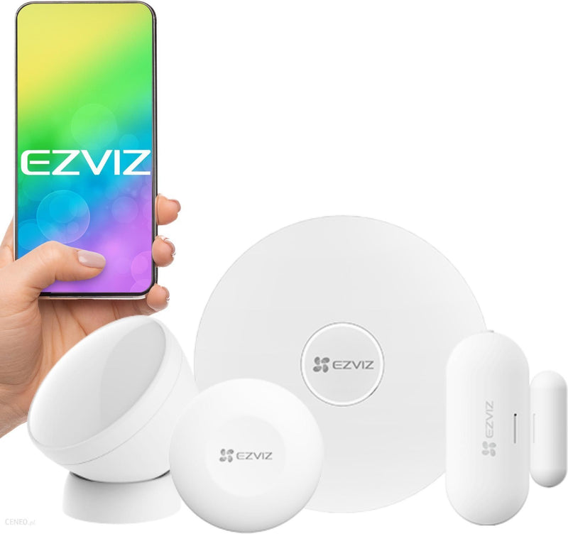 Kit de alarma para el hogar wifi inalambrico EZVIZ CS-B1 4 piezas incluye panel, llavero, pir y magnetico- CS-B1-A0-A34