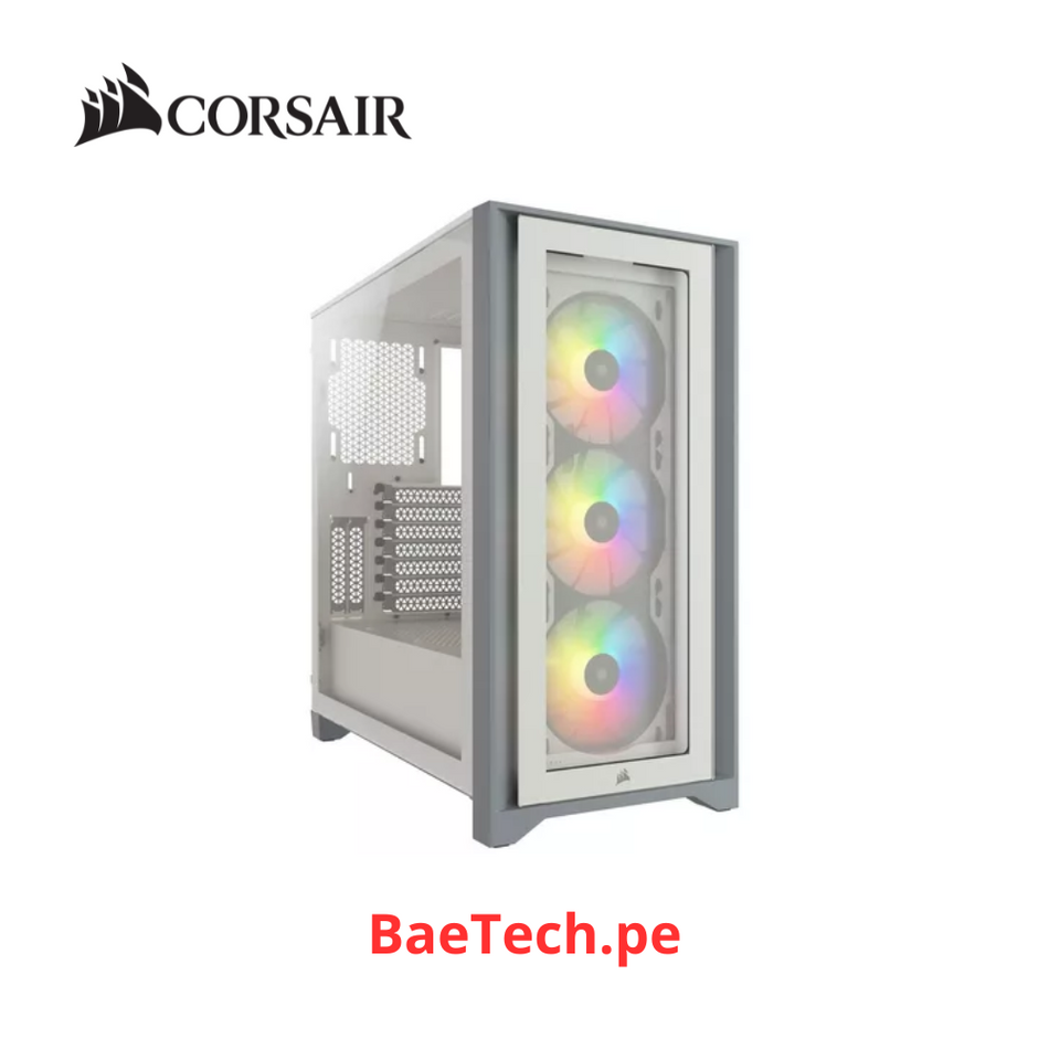 CASE CORSAIR (CC-9011205-WW) ICUE 4000X RGB, MID TOWER, ATX, BLANCO.