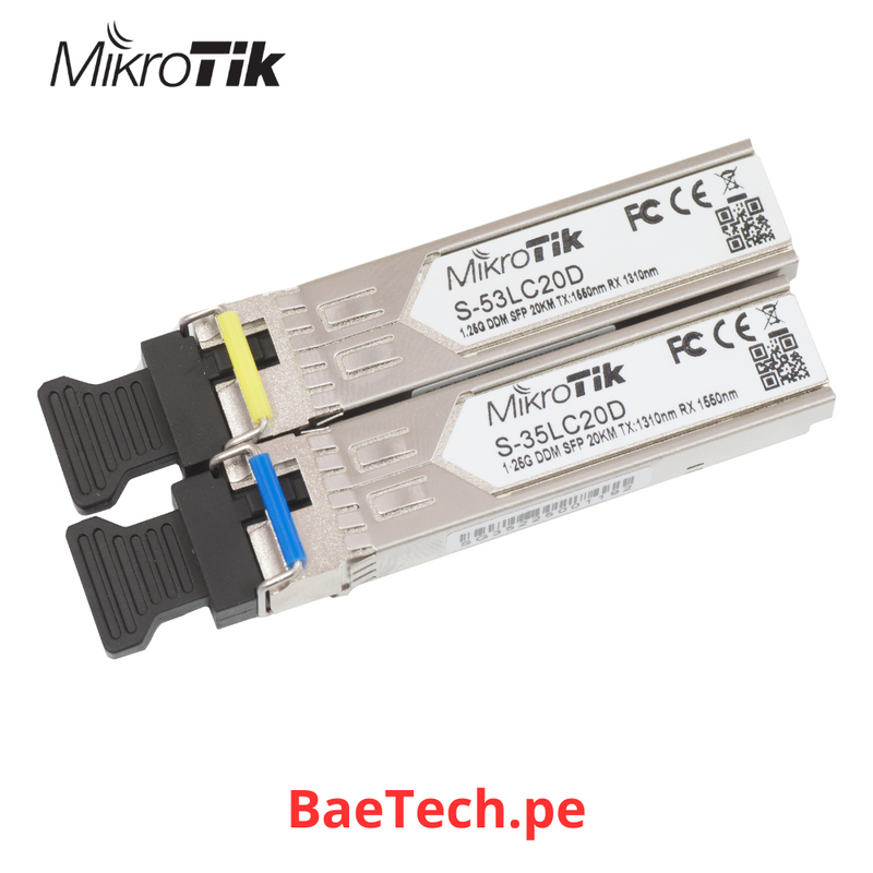 MIKROTIK S-3553LC20D - Modulo Transceiver SFP MONOMODO 1.25G 2-PACK 20km