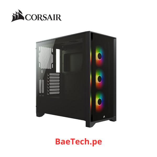 CASE CORSAIR ICUE 4000X RGB BLACK SIN FUENTE VIDRIO TEMPLADO USB 3.1/USB 3.0 - CC-9011204-WW