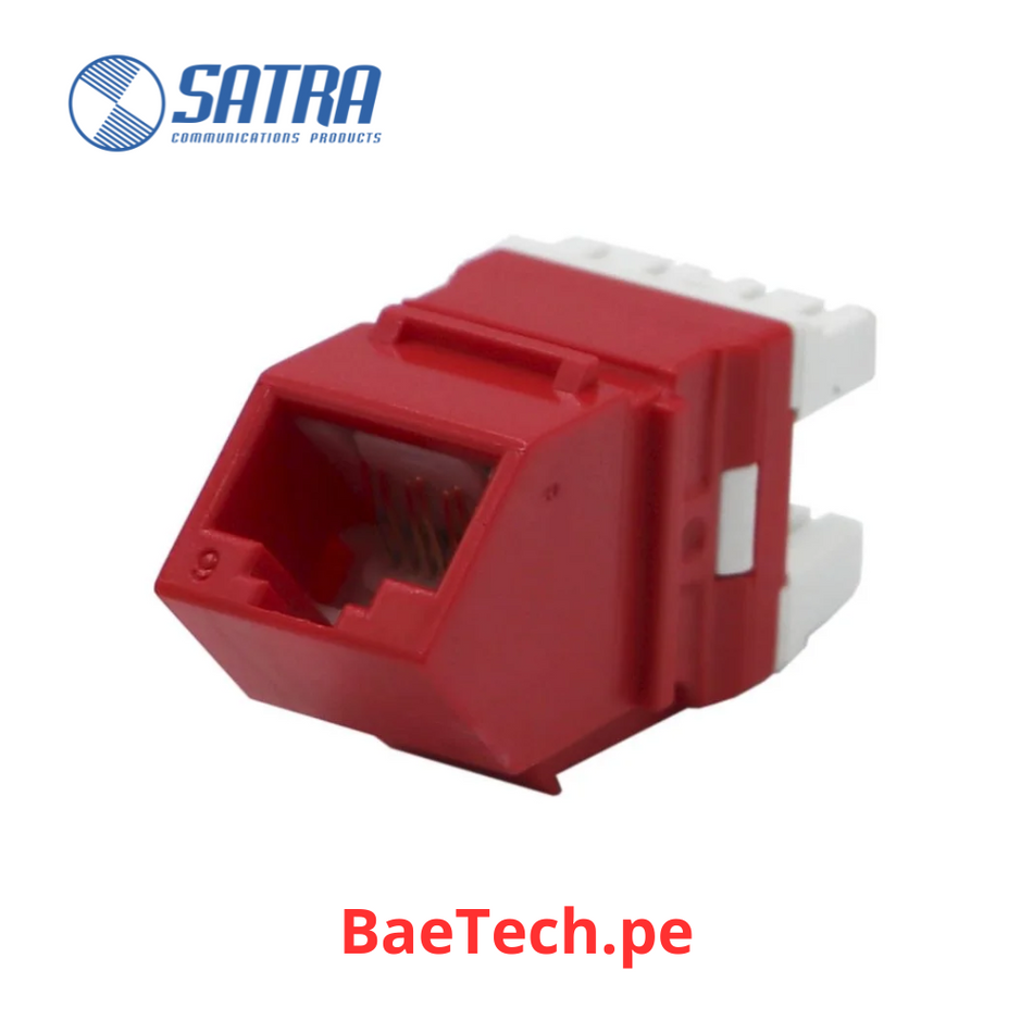 CONECTOR JACK ANGULAR CAT6 SATRA  (Blanco, Azul, Rojo)