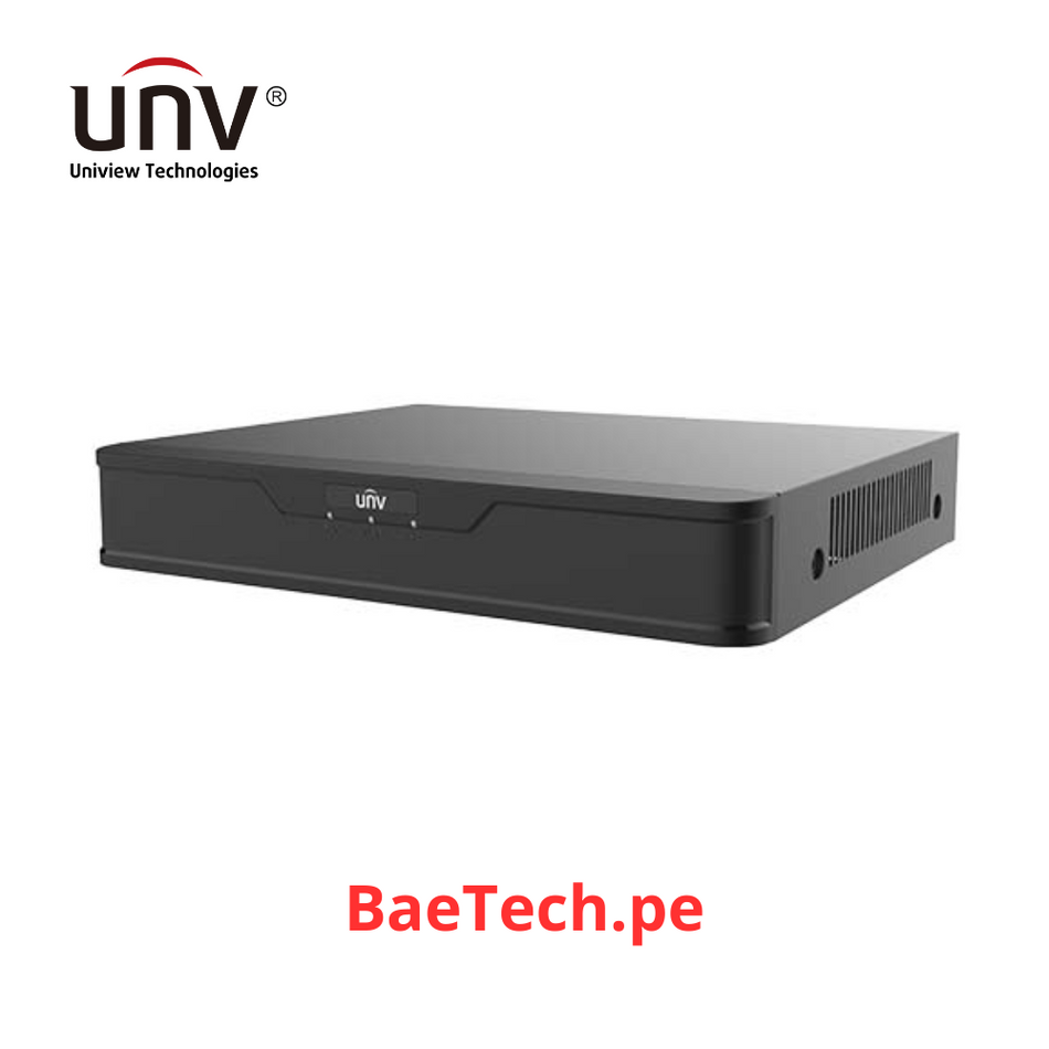 Uniview NVR301-08S3 - NVR Grabador para cámaras de vigilancia IP de 8 canales - 4k - Soporta 1 disco duro hasta 6TB. - 64 MBPS con analítica