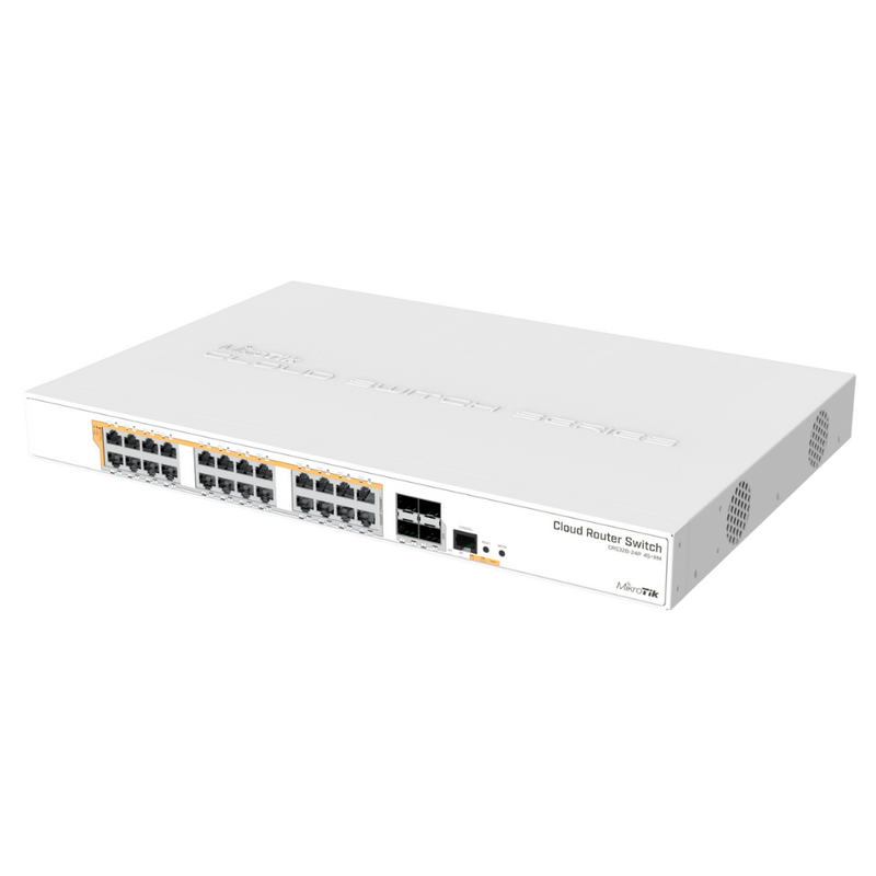 MIKROTIK CRS328-24P-4S+RM - CLOUD ROUTER SWITCH ADMINISTRABLE L3, 24 PUERTOS GIGABIT C/POE PASIVO Y 802.3AF/AT.