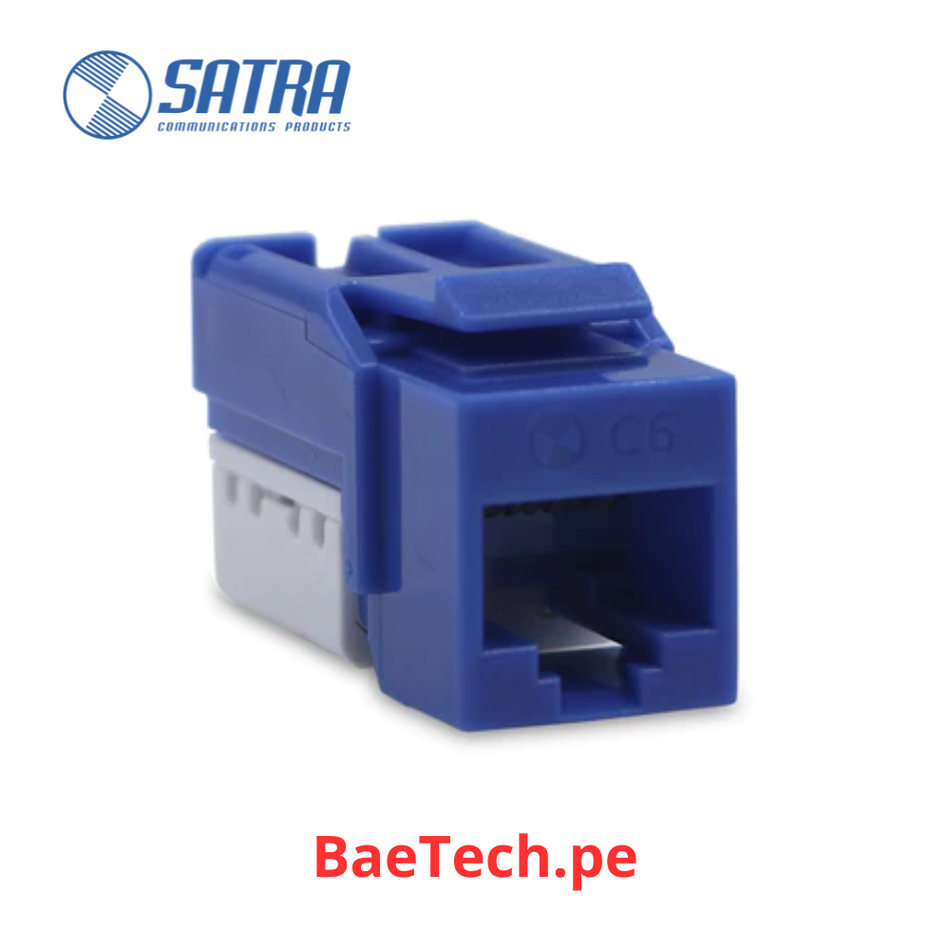 Jack rj45 Categoria 6 SATRA 0102010004 Conector hembra disponible en color azul, rojo, negro y blanco