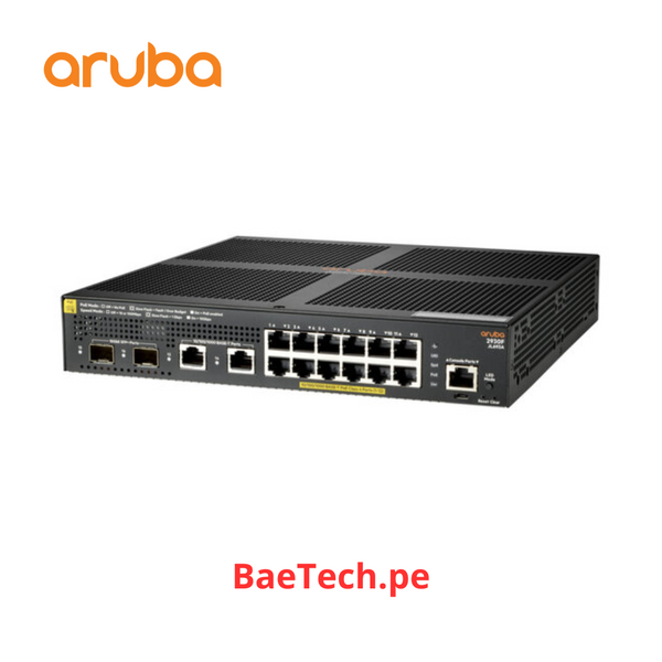 Switch HP Aruba 2930F 12 Puertos 10/100/1000Mbps PoE+ 2 Puertos SFP+ JL693A