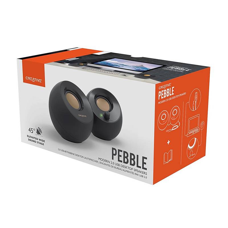 PARLANTE CREATIVE PEBBLE 4.4W 2.0 3.5MM USB-POWER BLANCO (51MF1680AA001)