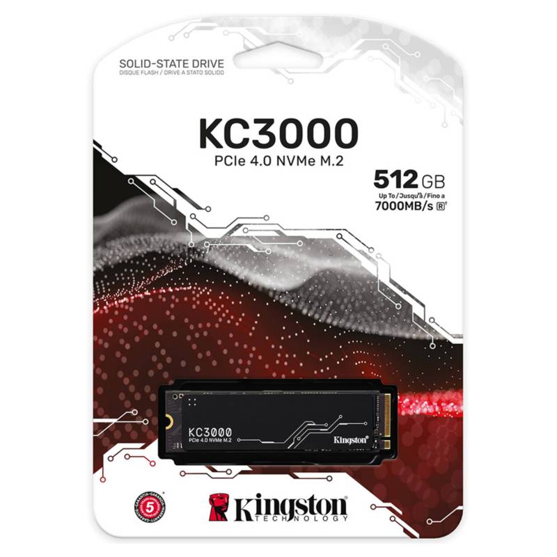 Unidad en estado solido Kingston KC3000, 512GB, M.2 2280 PCIe Gen 4.0 NVMe