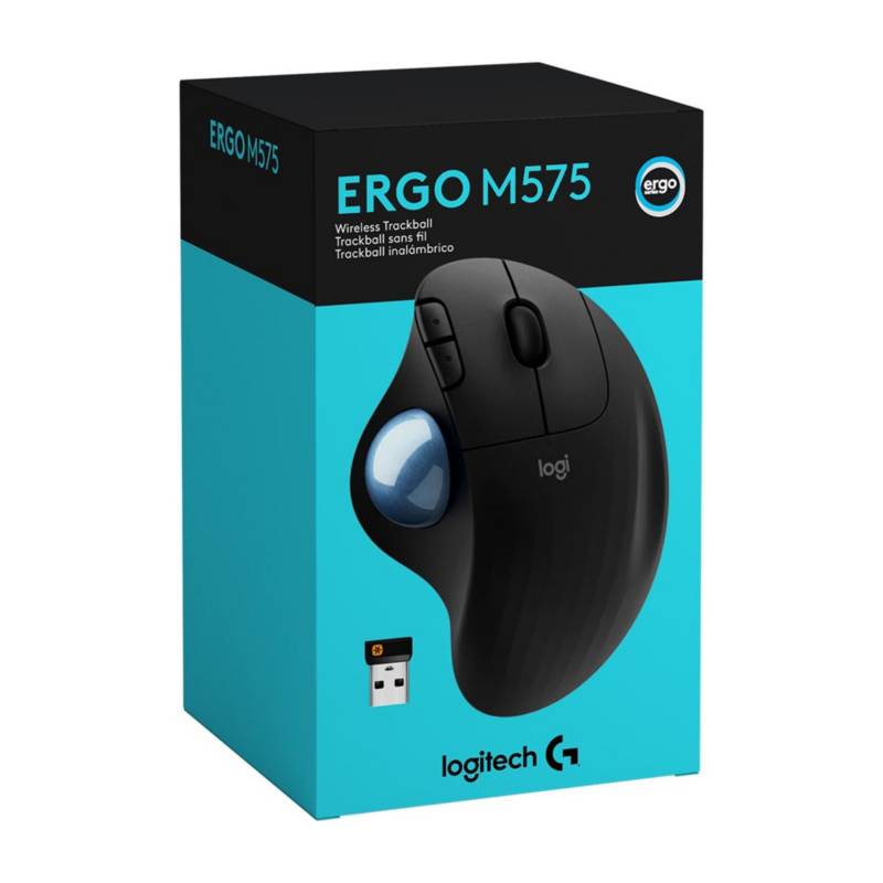 RATÓN LOGITECH ERGO M575 INALÁMBRICO/BT TRACKBALL NEGRO (910-005869)