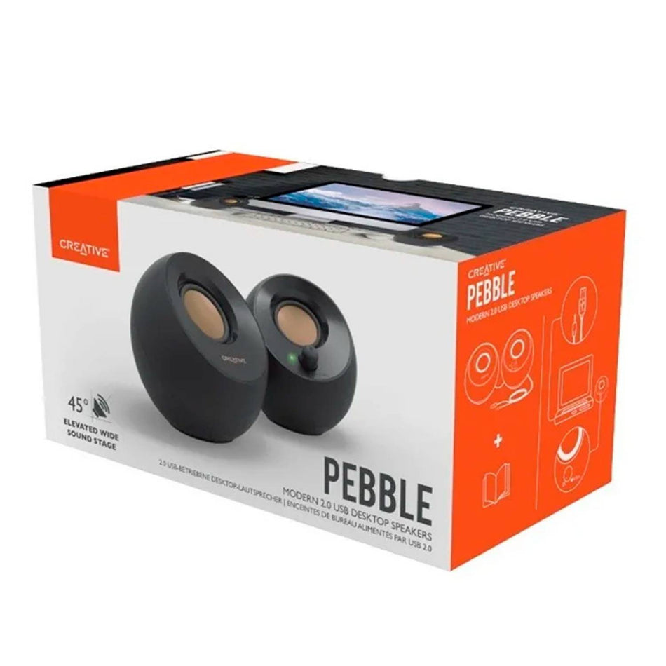 PARLANTE CREATIVE PEBBLE 2.0 4.4W 3.5MM USB-POWER BLACK (51MF1680AA000)