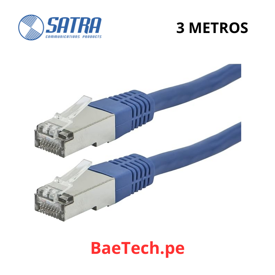 Patch cord S/FTP Cat 6A x 3m SATRA 103090304 Cable de red armado LSZH